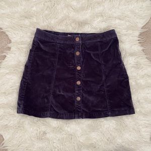 Zara Girls Navy Blue Velvet Skirt